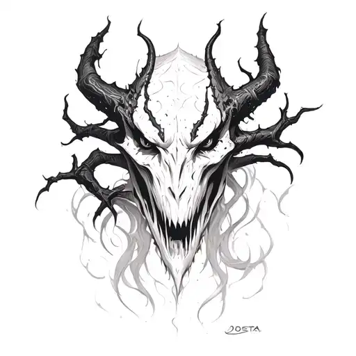 shadow fiend from game dota 2 tattoo design idea