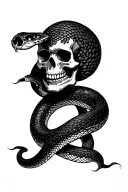Skull / Dark / Slash / Snake tattoo design idea