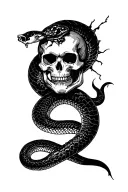 Skull / Dark / Slash / Snake tattoo design idea