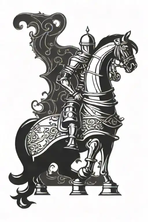 knight chess piece tattoo design idea