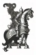 knight chess piece tattoo design idea