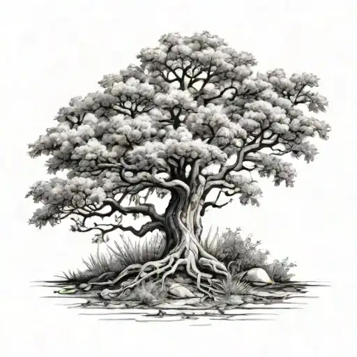 burning bush tattoo design idea