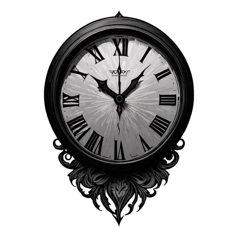 clock face tattoo design idea