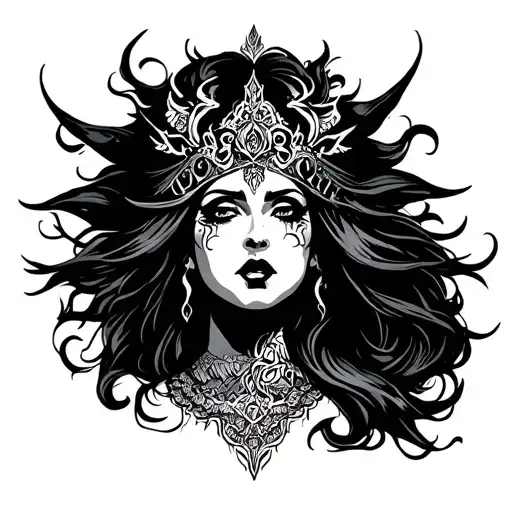 sing goddess of wrath tattoo design idea