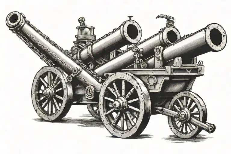 field artillery crossed cannons tattoo design idea