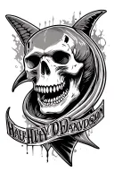 skull great white shark grim reaper Harley Davidson  tattoo design idea