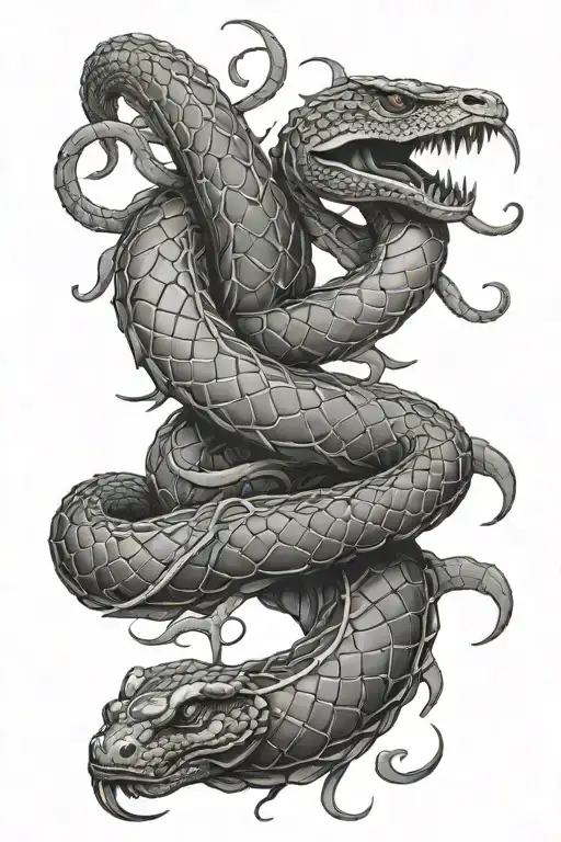 scales and snake cyrcling around and scorpion tattoo design idea