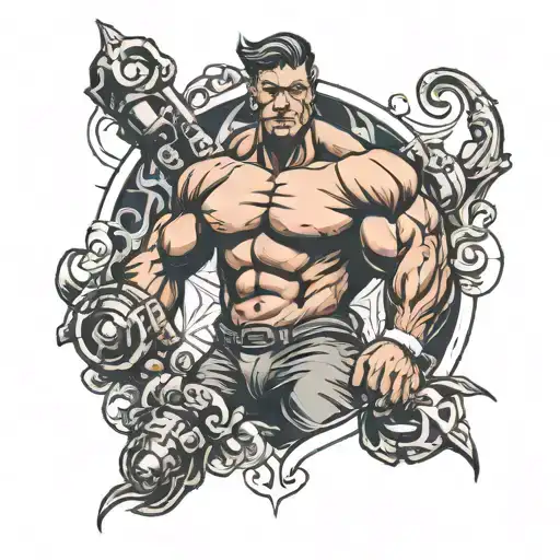 Bodybuilding tattoo design idea