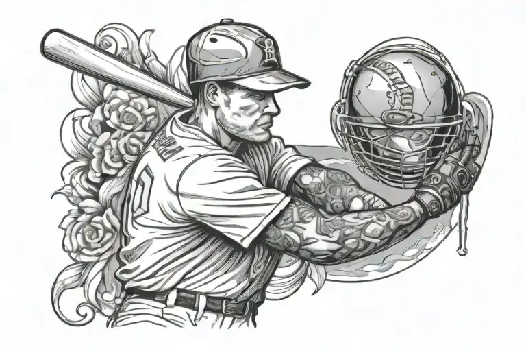 Landen with baseball seams tattoo design idea