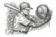Landen with baseball seams tattoo design idea