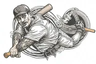Landen with baseball seams tattoo design idea