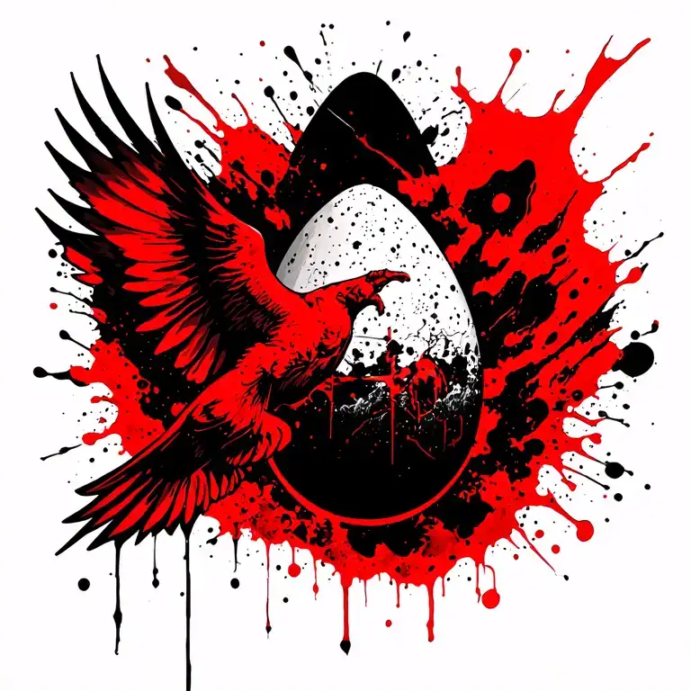 phinox flying out from the ashes of the egg its born tattoo design idea