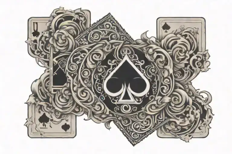 Samir Mafia themed playing card tattoo design idea