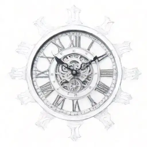 broken Roman numeral clock tattoo design idea
