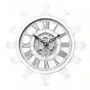 broken Roman numeral clock tattoo design idea