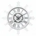 broken Roman numeral clock tattoo design idea