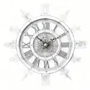 broken Roman numeral clock tattoo design idea