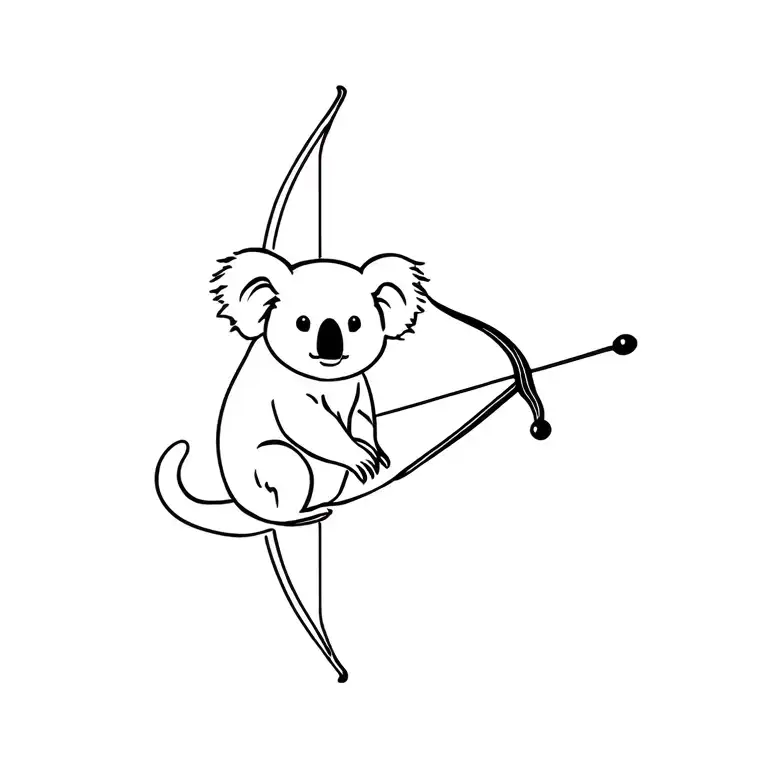 koala shooting bow tattoo design idea