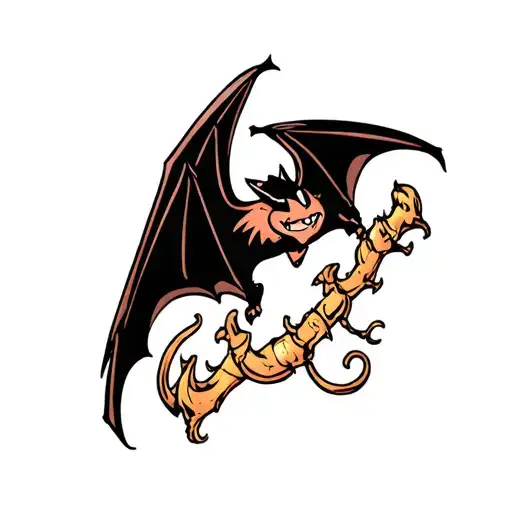 bat flying tattoo design idea