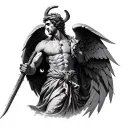 st micheal slaying tattoo design idea