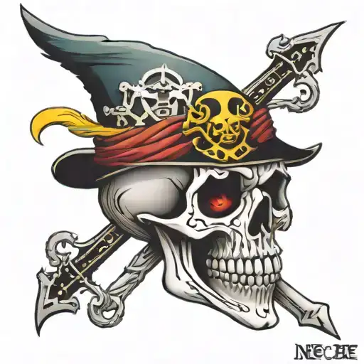skull eagle eye jolly roger tattoo design idea