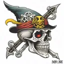 skull eagle eye jolly roger tattoo design idea