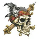 skull eagle eye jolly roger tattoo design idea