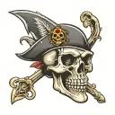 skull eagle eye jolly roger tattoo design idea