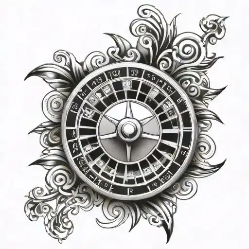 roulette wheel tattoo design idea