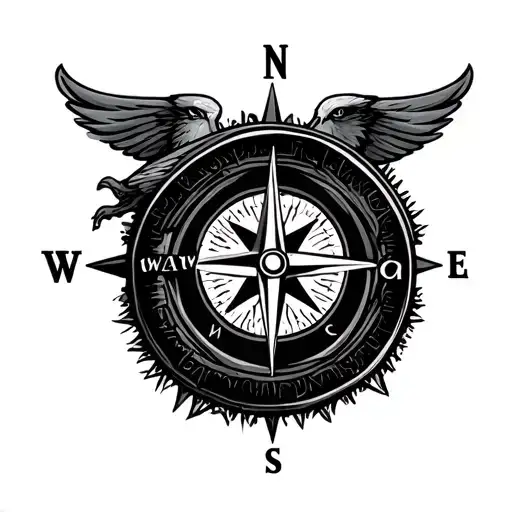 Compass with eagle scout badge tattoo design idea
