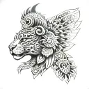 Aztec Jaguar Warrior goddess tattoo design idea