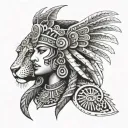 Aztec Jaguar Warrior goddess tattoo design idea
