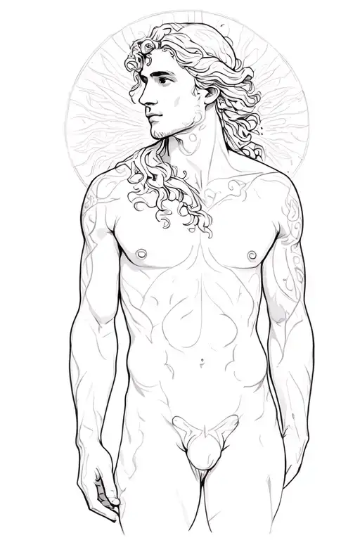 modern Aphrodite body Silhouette Of A man tattoo design idea