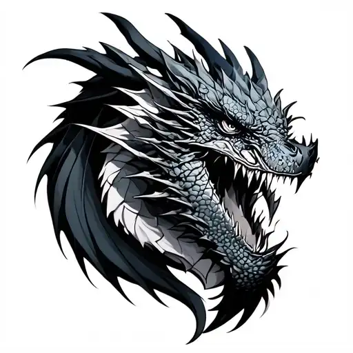 Cyberpunk Dragon tattoo design idea