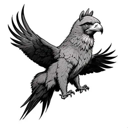 Pooh Bear with hawk perched tattoo design idea