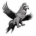 Pooh Bear with hawk perched tattoo design idea