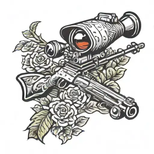 sniper theme representing tattoo design idea