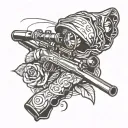sniper theme representing tattoo design idea