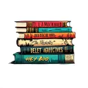 Only four books stacked, To Kill a Mocking bird, Hey Boo, delete the adjectives  tattoo design idea