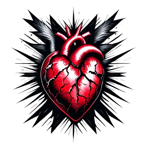 broken heart. lost love. inner pain tattoo design idea
