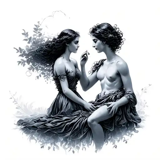 Eurydice And Orpheus tattoo design idea