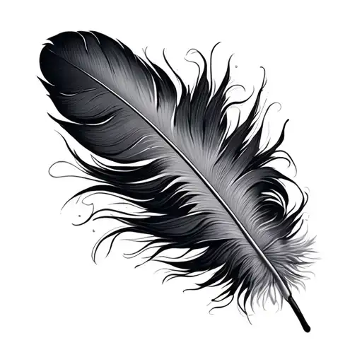 feather with indian tattoo design idea