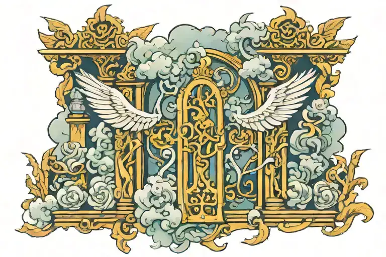 Heaven gates tattoo design idea