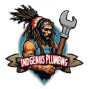 "Indigenous Plumbing " dreadlock Native American plumber holding a wrench tattoo design idea