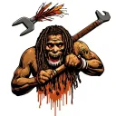 "Indigenous Plumbing " dreadlock Native American plumber holding a wrench tattoo design idea