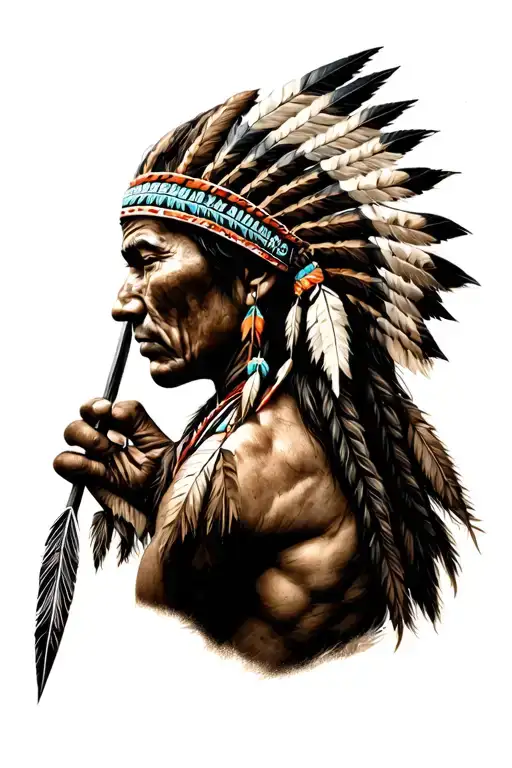 this saying "Hold on to what is good, Even if it's a handful of earth into a native american arrow  tattoo design idea