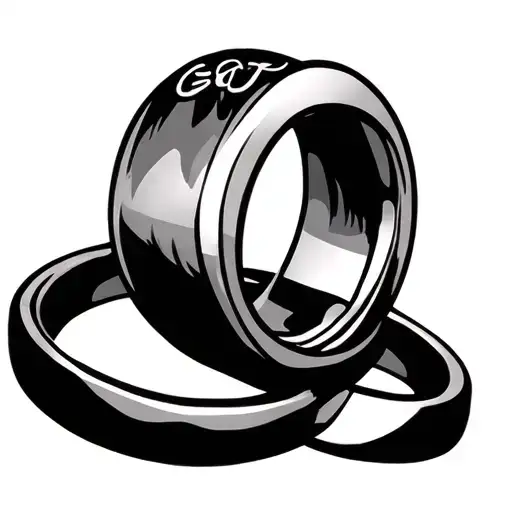 God knew 2 intertwined wedding rings intertwined tattoo design idea