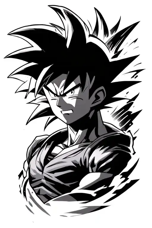 Goku ultra instinct tattoo design idea