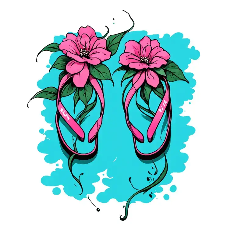 flip flops tattoo design idea