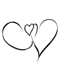 cursive C & two hearts tattoo design idea